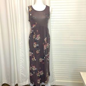 Maurices 24/7 Dusty Purple Floral Maxi Dress Sz. Lg